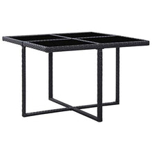 Tidyard Set da Pranzo da Giardino in Polyrattan, Set Mobili da Giardino, Tavolo Sedie da Esterni con Cuscini Nero 5 pz