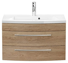 Posseik Rima - Lavabo in Legno di Rovere Sonoma, 82 x 48,5 x 54 cm