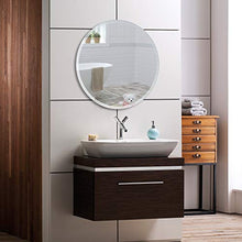 Specchio da bagno da parete rotondo moderno elegante con bordo levigato, 60 cm x 60 cm