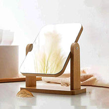 LBWARMB Trucco Specchio con luci Trucco Desktop Mirror di Legno della Struttura Pieghevole Rettangolare Cosmetic HD Specchio, Supporto Girevole, Indipendente
