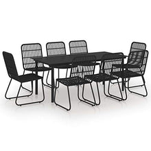 FAMIROSA Set da Pranzo da Giardino 9 pz in Polyrattan e Vetro-0254