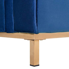 Beliani Divano Angolare in Velluto Blu Scuro Versione Destra Oslo