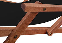 Erst-Holz 5 Varianti/Colori di Tessuti per Robusta Sedia a Sdraio particolarmente Larga V-10-500, Colore di Stoffa:Nero