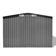 Festnight Capanno Capannone in Ferro per Attrezzi in Metallo Grigio 257x205x178 cm