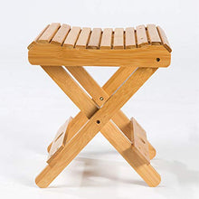 SANGDA Sgabello pieghevole in bambù, in legno, per bagno, doccia, casa, portatile, pieghevole, per la doccia, da barba e doccia, per giardino, bagno, balcone, spa