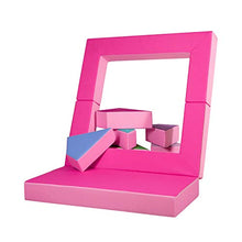 millybo Divano da gioco 4 in 1, divano per bambini, puzzle per la cameretta dei bambini, materasso da gioco per la cameretta dei bambini, cuscino imbottito (rosa/rosa)