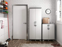 Keter Gear Armadio Basso con 2 ripiani, Nero/Grigio, 68 x 39 x 97 cm