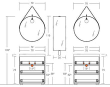Dafne Italian Design Coppia di Mobili bagno moderno con lavabo a terra - Castagno Vecchio