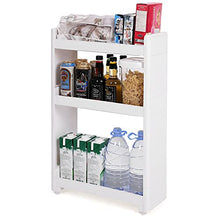 SONGMICS Ripiani Stretti Carrello Mobile a 3 Livelli per Cucina Bagno Cantina Largo 17 cm KFR09WT