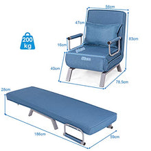 DREAMADE 2 in 1 Divano Letto Multifunzionale Poltrona Letto con Schienale Inclinabile (Blu)