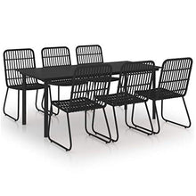 vidaXL Set da Pranzo da Giardino 7 pz in Polyrattan e Vetro