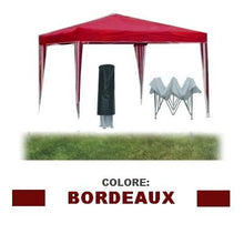 GrecoShop Gazebo Pieghevole Impermeabile in Alluminio 3x3m Verde/Bordeaux/Giallo Ocra