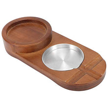 Vassoio per tazza da whisky durevole Supporto per sigari in legno Accessorio per whisky Vassoio in vetro per whisky Posacenere(Oval (with ashtray))