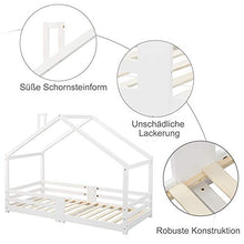 GYF Rete del Letto Struttura Letto Legno per Letto Bed Bed Bed Bed Bed Bed Bed Pine House Letto per Bambini 90 X 200 Cm Senza Materasso, Bianco