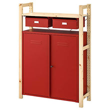 IVAR scaffalatura con armadi/cassetti 89x30x124 cm pino rosso
