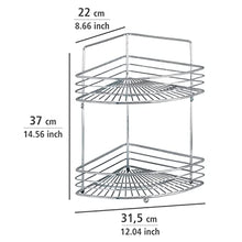 WENKO Portaoggetti angolare Milano 2 ripiani - 2 ripiani, Acciaio, 31.5 x 37 x 22 cm, Cromo