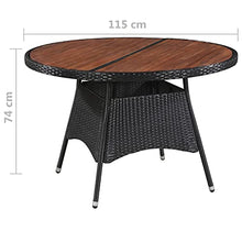 vidaXL Set da Pranzo da Giardino 5 pz con Cuscini in Polyrattan Nero