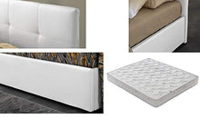 SARDAMATERASSI-Letto piazza e mezza con box contenitore bianco Touch + materasso misura 120x190 cm memory foam+coppia guanciali in fibra 3D