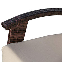 Outsunny Divano da Esterno 2 Posti in Rattan PE, Panchina da Giardino con Cuscini e Braccioli, 120x63x77cm Marrone