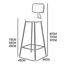 YS Sedia Imbottita da Pranzo Cucina con Schienale Gambe in Metallo Dorato Sedile in Velluto con Cuscinetto, Sgabello da Bar,65 cm,65 cm