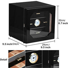 TGhosts Cigar Humidor, Medio Cigar Humidor Gabinetto con igrometro e umidificatore, Legno di Cedro Foderato e 3 cassetti Strato