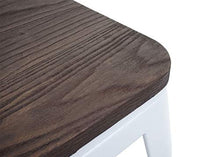 Set 4X sgabelli bistrot Design Industriale HWC-A73 Legno Metallo Verniciato Bianco