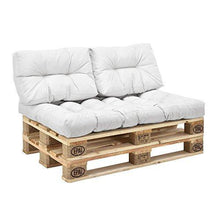 [en.casa] Cuscini per Palette - a Un Set di 5 - Cuscino Sedile + Cuscino Schienale [Bianco] Divano a Palette Adatto per Dentro e Fuori - Arredi Casa