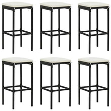vidaXL Set Bar da Giardino 8 pz con Cuscini in Polyrattan Nero