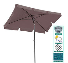 QUICK STAR - Ombrellone da Balcone, 2 x 1,25 m, Rettangolare, Pieghevole, Tortora