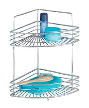 WENKO Portaoggetti angolare Milano 2 ripiani - 2 ripiani, Acciaio, 31.5 x 37 x 22 cm, Cromo