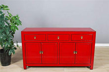 Yajutang - Cassettiera cinese con 4 ante e 3 cassetti, colore: Rosso