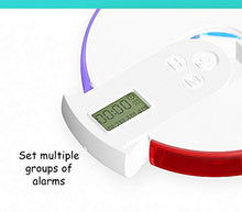 FZ FUTURE Scatola per Pillole Portatile, portapillole con Timer Sveglia Pill Dispenser, per Pillole Vitamin Olio di Pesce Aiuta Gli Anziani,Giallo