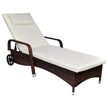 vidaXL Lettino Prendisole in Polyrattan da Giardino Marrone Sdraio Spiaggia