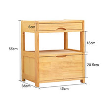 Comodino in Legno massello, con Camera da Letto con cassetto Mini Armadio Moderno e Moderno con Cuscinetto 300 kg-55x45x37,5 cm FANJIANI