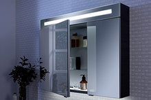 Fackelmann Lino armadietto a Specchio LED 3D in der Colore Bianco Larghezza 90 cm
