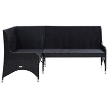 vidaXL 2X Divani Angolari da Giardino Arredo Sofà Dormeuse Esterno Divanetti Chaise Longue Poltrone Canapè Salotto in Polyrattan Nero