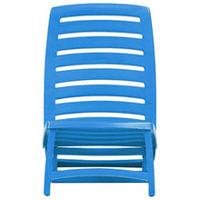 SKM Sedie Pieghevoli da Spiaggia per Bambini 4 pz in Plastica Blu