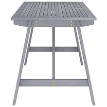 FAMIROSA Set Pranzo da Giardino 7 pz in Legno Massello di Acacia Grigio-7855