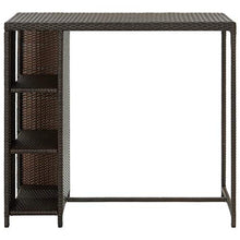 FAMIROSA Tavolo da Bar con Ripiani Marrone 120x60x110 cm in Polyrattan