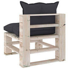 FAMIROSA Divano Centrale da Giardino Pallet con Cuscini in Legno di Pino-6070