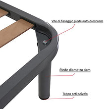 SomnusSana Rete a doghe in legno per Letto cm 140x200 cm 4 Piedi H35 in ferro Francese