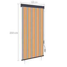 vidaXL - Tenda avvolgibile per esterni, 100 x 250 cm, giallo e blu