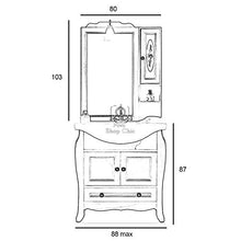 Shop Chic Arredo bagno 85cm con specchio e pensile arte povera color noce