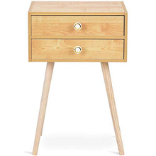COSTWAY Comodino, Tavolino con 2 Cassetti in MDF Ecologico e Resistente, Naturale (2 cassetti)
