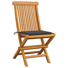 FAMIROSA Sedie da Giardino con Cuscini Antracite 4 pz Massello di Teak-2568