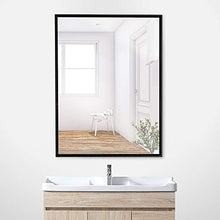 Mirror Specchio con Cornice in Alluminio, Specchio da Bagno, Specchio da Trucco, Specchio da Trucco, Specchio da Bagno (Nero Chiaro)