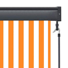 Tenda a rullo per esterni, 140 x 250 cm, bianco e arancione