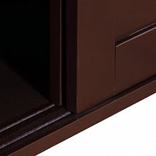 GOPLUS Armadietto da Cucina di Legno,Armadio con 2 Ante Scorrevoli, Marrone/Bianco 107x63x33 cm (Marrone)