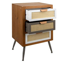 Mobile cassettiera legno 3 cassetti design rustico comodino soggiorno 72 cm
