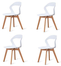 555 Un set di 4 sedie da pranzo sedie da caffè, openwork backrestsolid legno, struttura stabile Sedia da pranzo Sedia